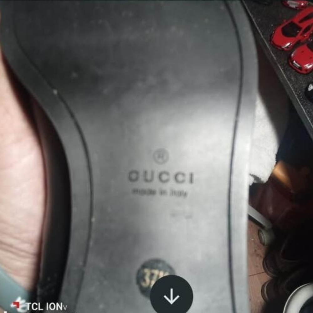 Gucci Black Leather And Knit Pull On Women's Riding/ Moto Boots. Sz 37.5 7.5US. - Picture 9 of 9